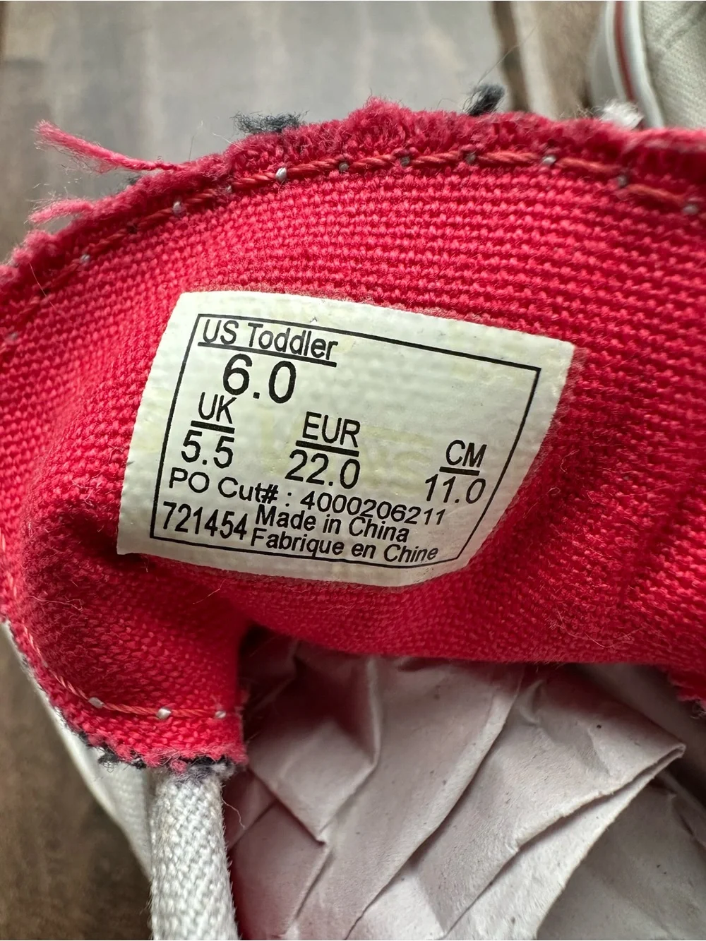 Vans Toddler Sneakers – Size 6, Stone Canvas, Velcro & Elastic Laces, Great Cond